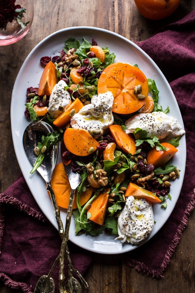 Cranberry, Persimmon and Burrata Salad