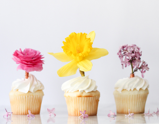 Fresh Flower Cupcake Toppers