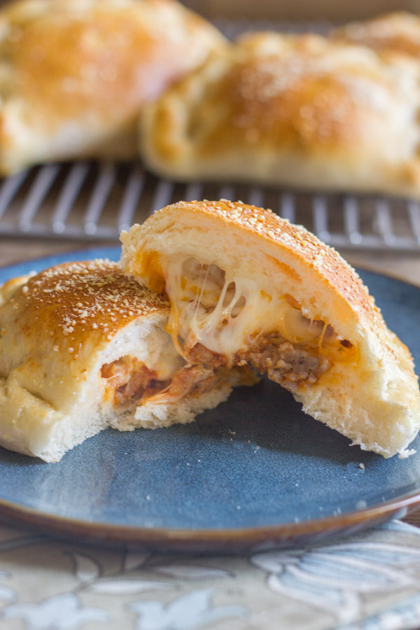 Homemade Calzones with Italian Sausage and Mozzarella