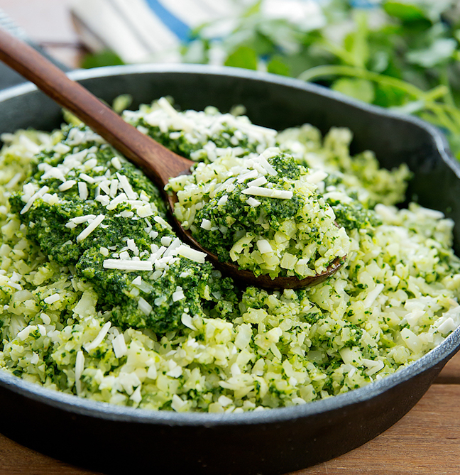 Kale Pesto Cauliflower Rice 