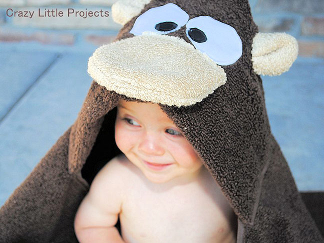 Monkey Hooded Towel