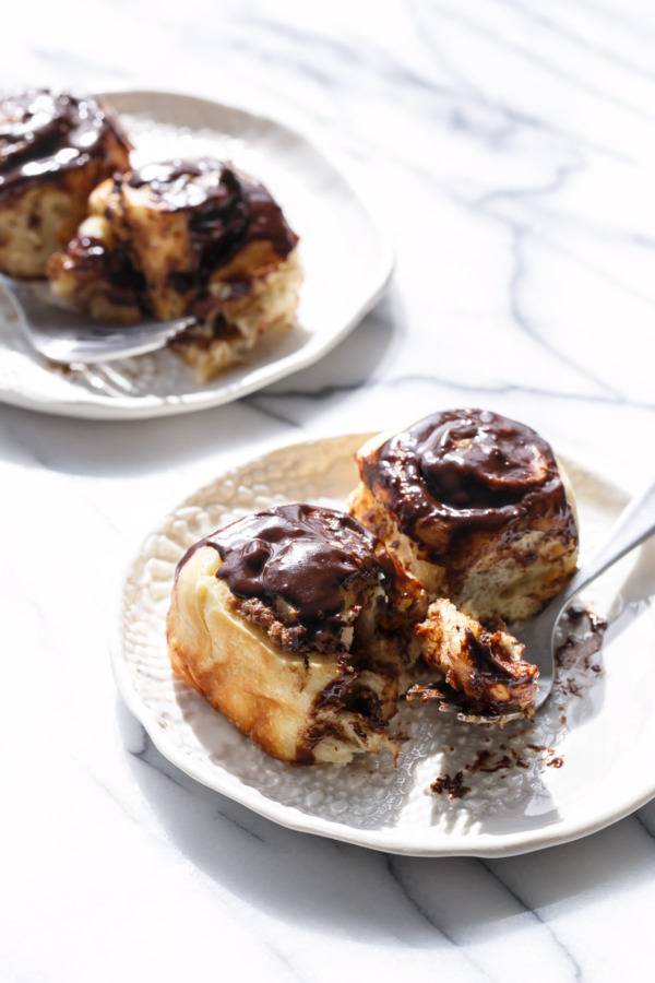 Chocolate Peanut Butter Cinnamon Rolls