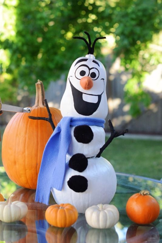 Olaf Stenciled Pumpkin