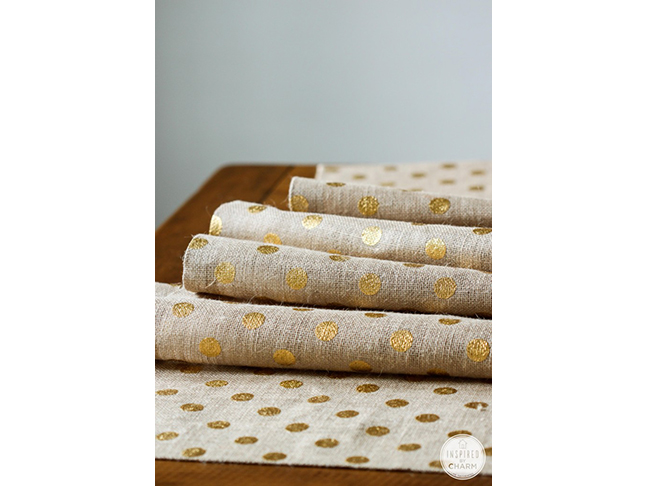 Gold Polka Dot Table Runner    