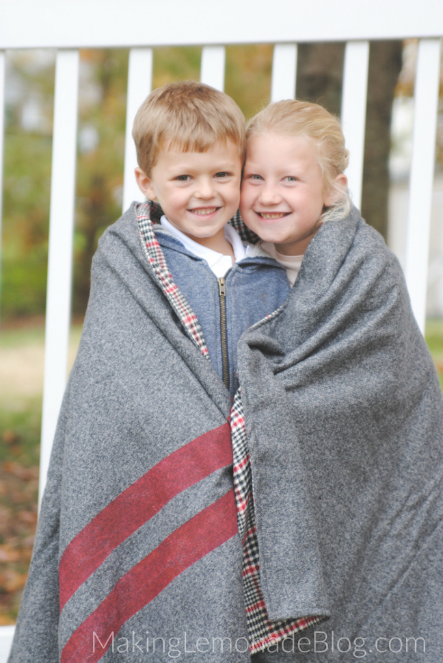 DIY Striped, Flannel Throw Blanket