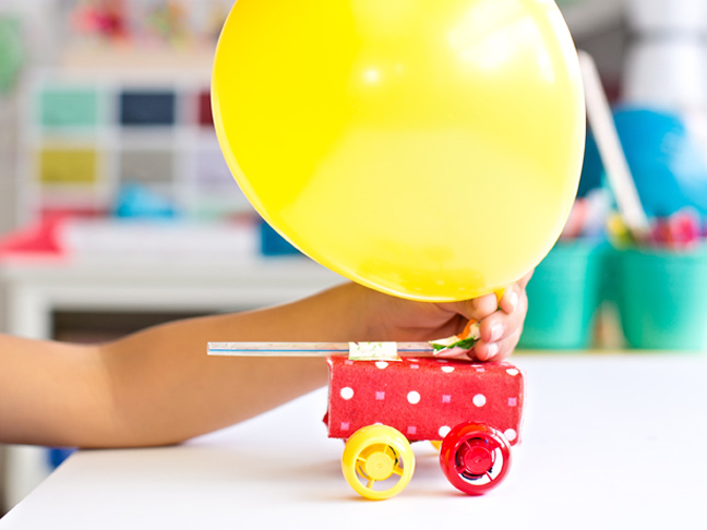 Balloon Powered Juice Box Car