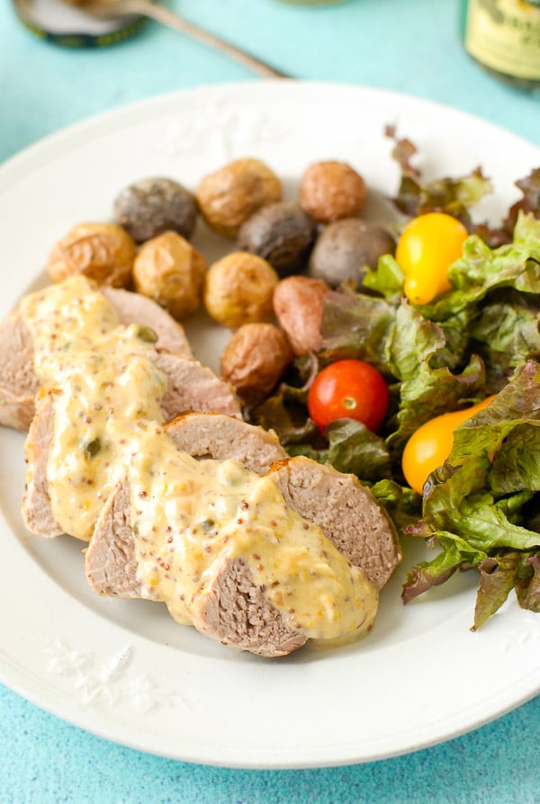 Pork Tenderloin With Mustard Caper Cream Sauce