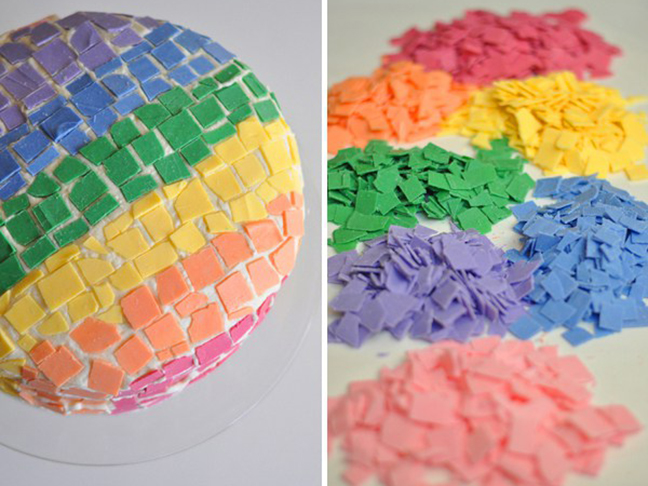 Rainbow Mosaic Cake