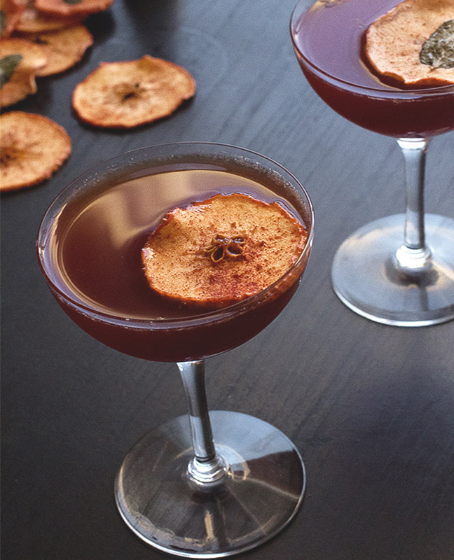 Autumn Spiced Apple Cider Brandy Cocktail