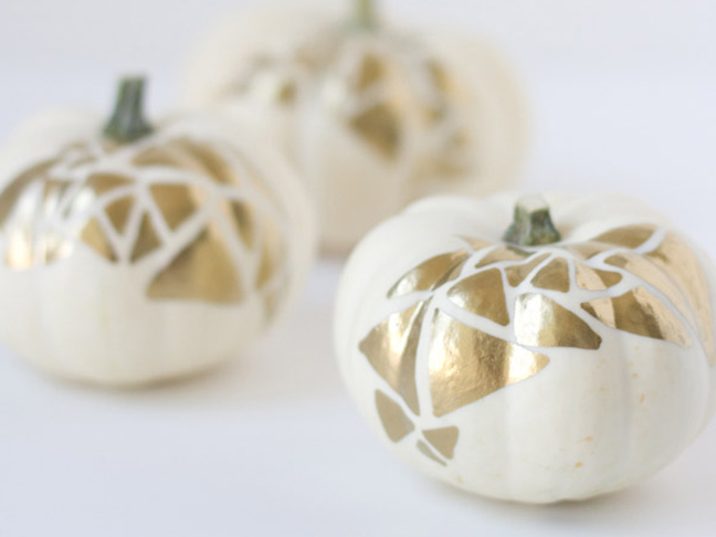 Gold Geometric Pumpkins