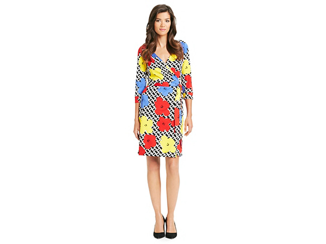 Diane von Furstenberg Pop Wrap Julian Silk Jersey Wrap Dress