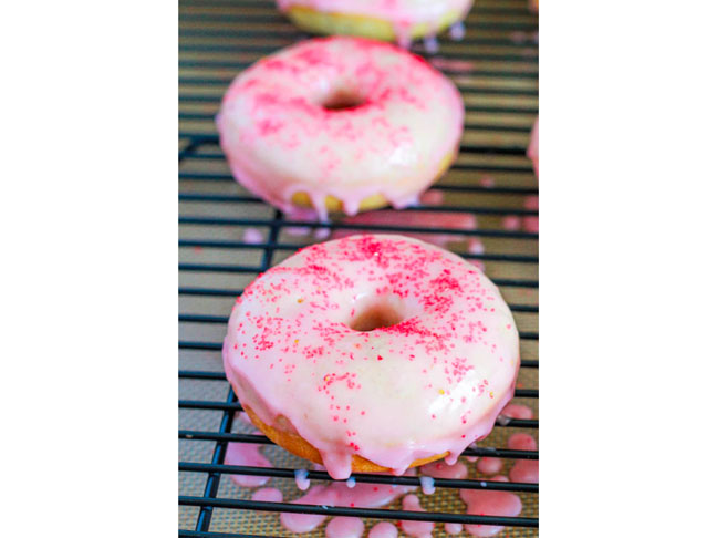 Strawberry Frosted Donuts