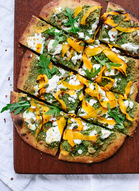 Butternut Ribbon Goat Cheese Pizza