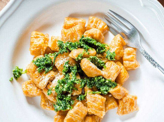 Sweet Potato Gnocchi with Sage Cream Sauce 