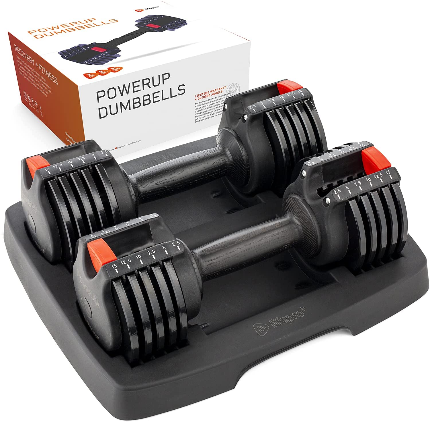 Lifepro 15lb Adjustable Dumbbell Set