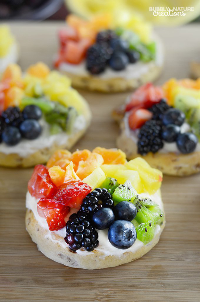 Cinnamon Roll Rainbow Fruit Pizzas