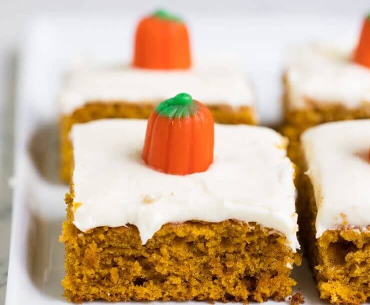 Pumpkin Bars With Cream Cheese Frosting