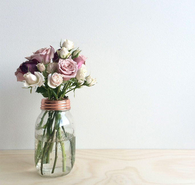 Copper Mason Jar Flower Vase