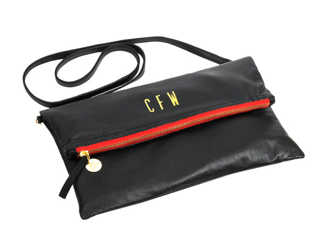 Monogrammed Foldover Clutch