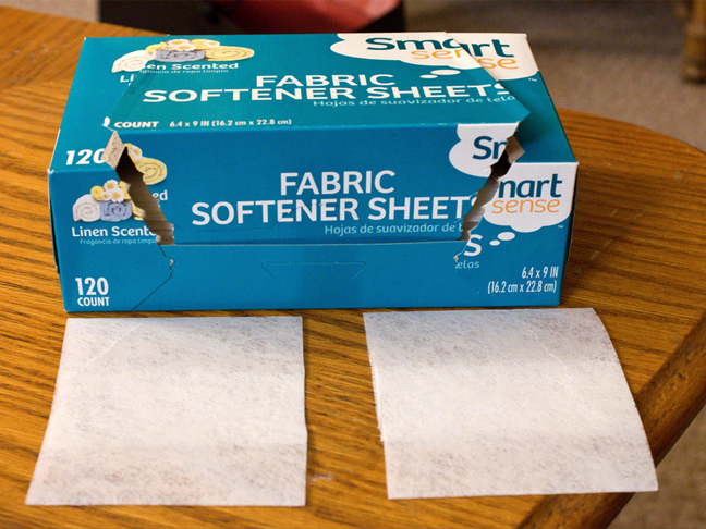 Dryer sheets do double duty