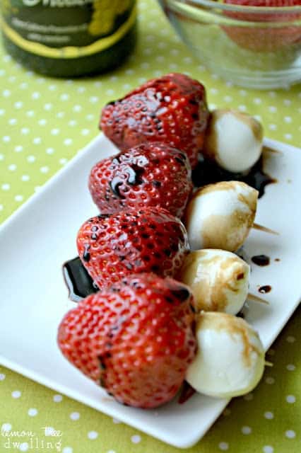 Balsamic Strawberry Mozzarella Bites