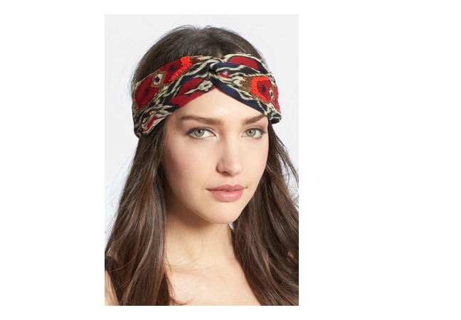 Tasha Ikat Print Faux Turban Head Wrap