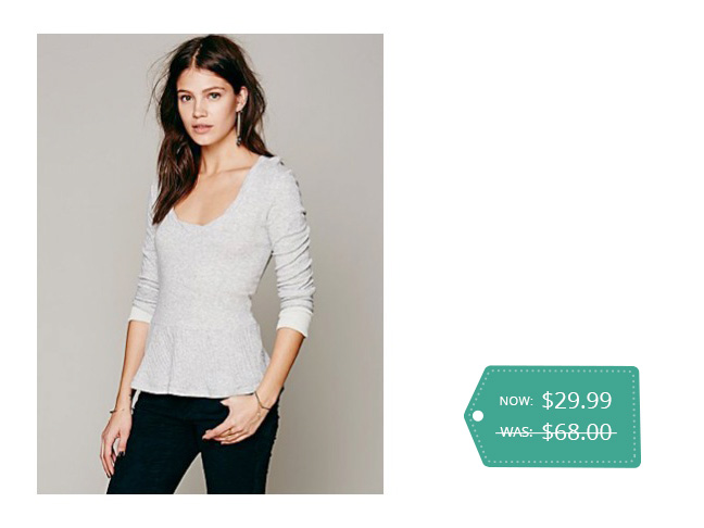 Free People Tea & Cake Peplum Pullover