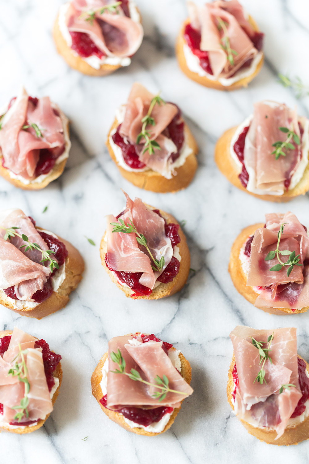 Cranberry and Prosciutto Crostini