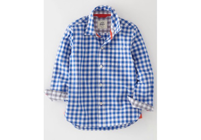 Mini Boden Laundered Gingham Shirt