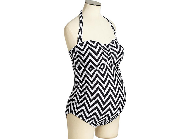 Maternity Patterned Halter Swimsuit