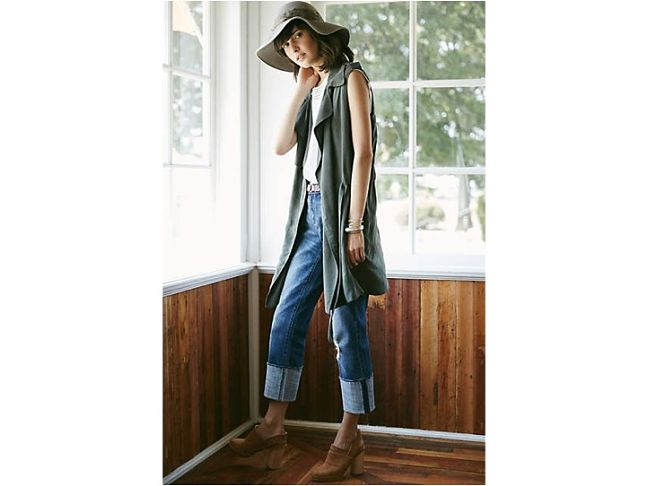 Anthropologie draped trench vest