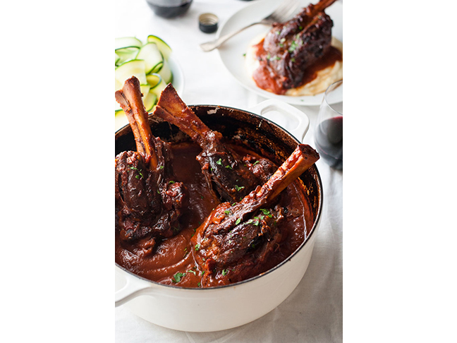 Slow Cooked Lamb Shanks in Red Wine Sauce